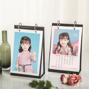 金属手开圈台历